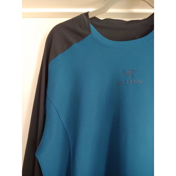 Arc'teryx Mens Teal Long Sleeve Activewear Athleisure Pullover Logo - Picture 3 of 16